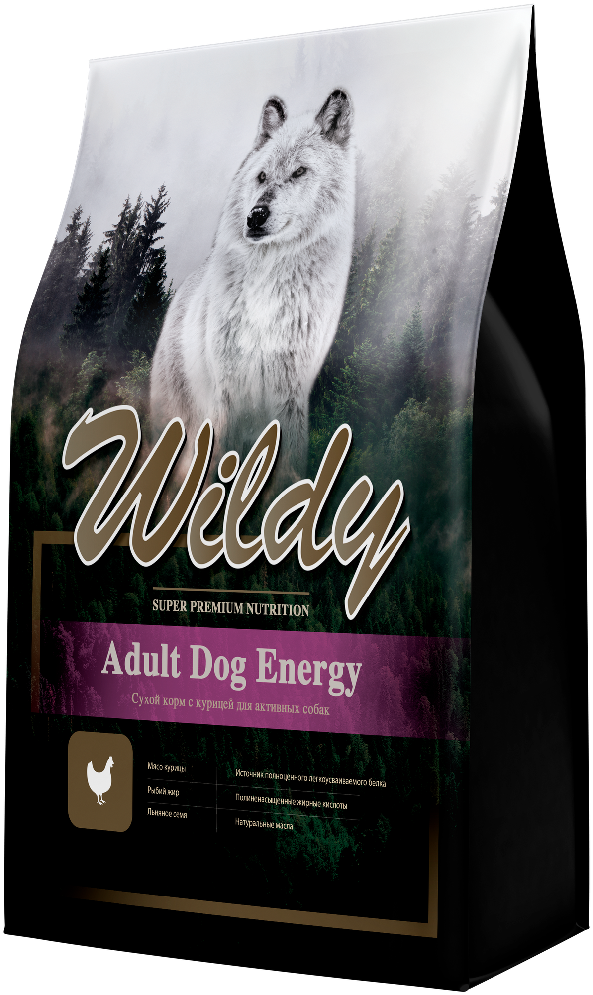 WILDY ADULT DOG ENERGY для активных взрослых собак всех пород с курицей (3 кг)