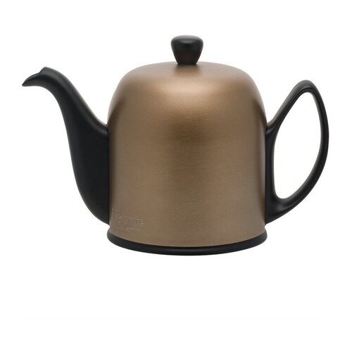 Фарфоровый черный заварочный чайник на 4 чашки с бронзовой крышкой. Salam Mat Black 237414 , 700 мл, Degrenne