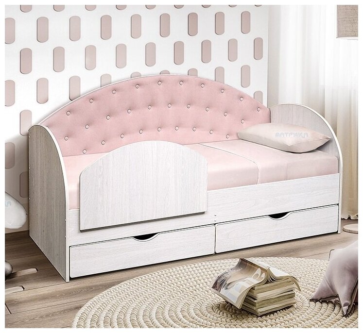 Matrix кровать с мягкой спинкой Sofa 10 ясень, 160x80 см