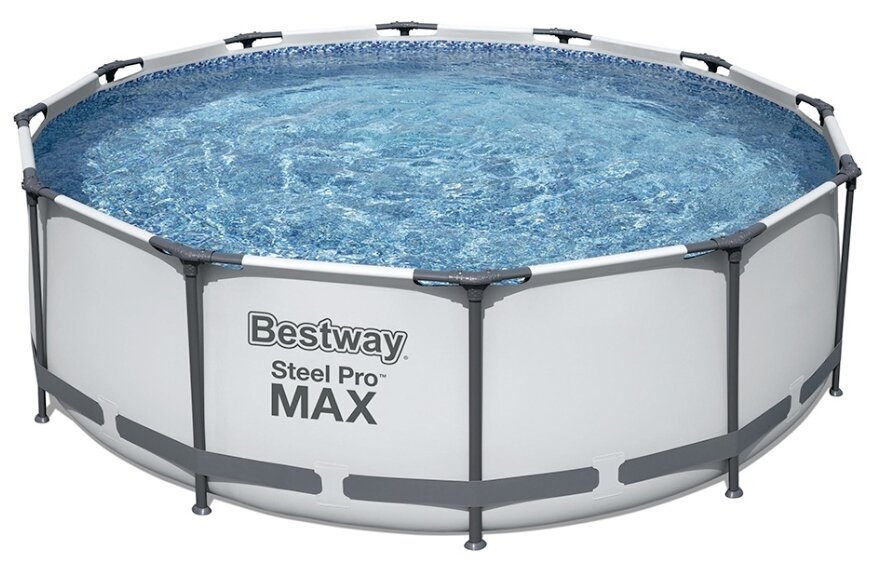 Bestway 56418(366х100) фильтр,лестница Каркасный бассейн круглый Steel Pro Max