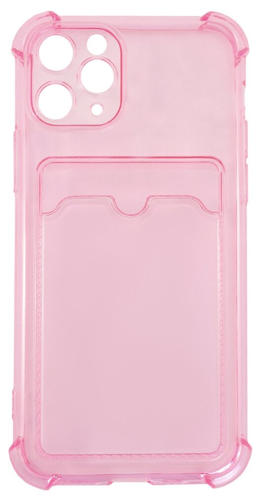 Чехол защитный усиленный TPU LuxCase для Apple iPhone 11 Pro, Прозрачно-розовый, - фото №1