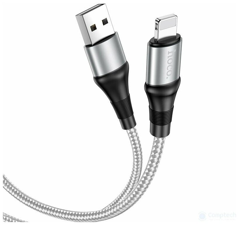 USB дата кабель Lightning, HOCO, X50, серый