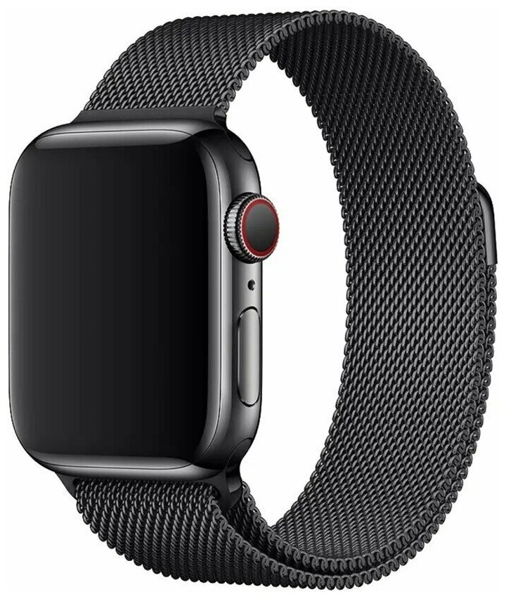 Ремешок для Apple Watch миланская петля размер 38-40-41 мм, черный / Браслет для часов Apple Watch series 1-7, SE