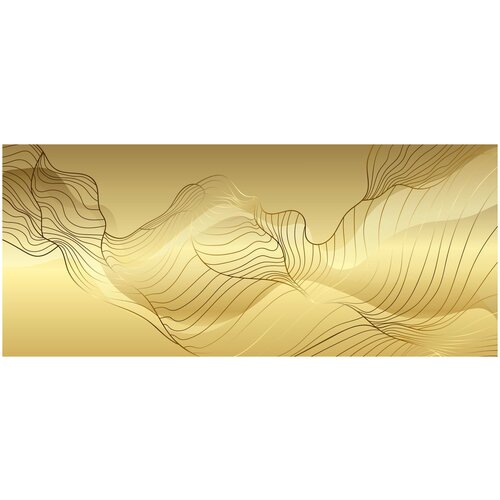 Фотообои Уютная стена Струящийся золотой шлейф 630х270 см Виниловые Бесшовные (единым полотном)