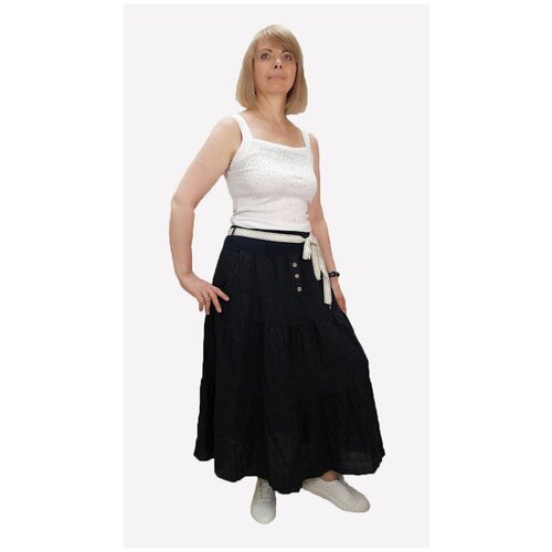 фото Юбка женская льняная, бежевый puro lino