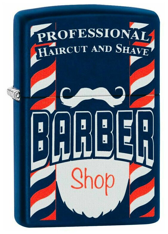 Зажигалка Zippo 29919 бензиновая Barber Shop Navy Matte