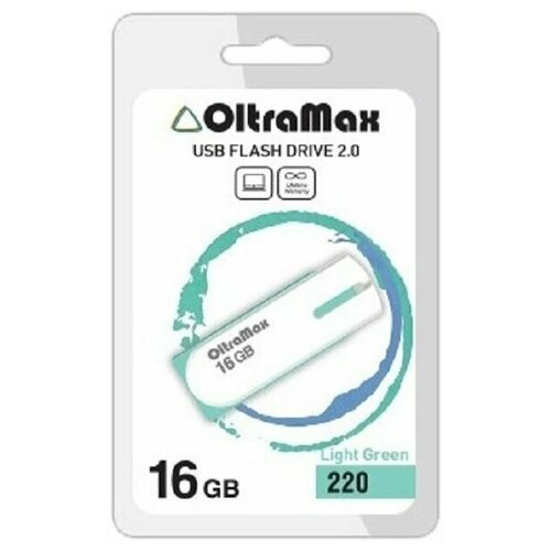 Флешка OltraMax 220 16GB салатовый флешка oltramax 220 om 16gb 220 light gr