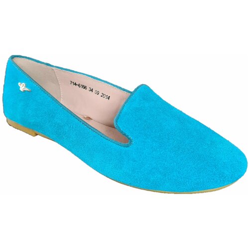 Туфли Без бренда, демисезон/лето, натуральная кожа, размер 38, голубой