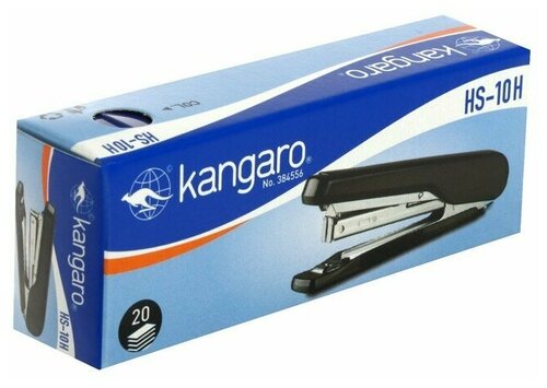 Kangaro Степлер №10 20 листов Kangaro HS-10H, встроенный антистеплер, 50 скоб, микс