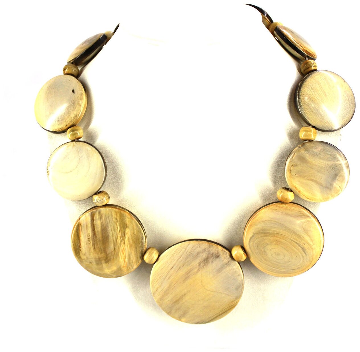 Колье, длина 45 см, бежевый — фото 1