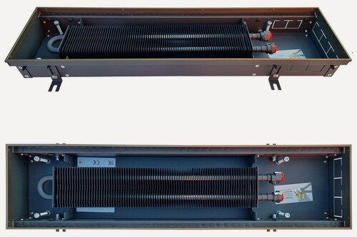 Изображение товара Водяной конвектор Techno Usual KVZ 200-85-1800/Б окантовка бронза, без решетки /встраиваемый/внутрипольный/