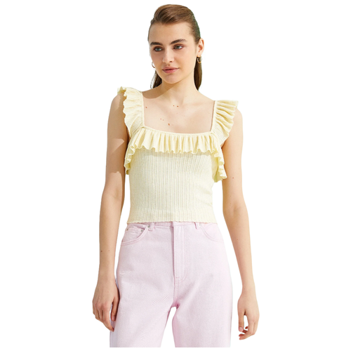 фото Блузка-топ koton women, 1yak68697pk, цвет: yellow, размер: s