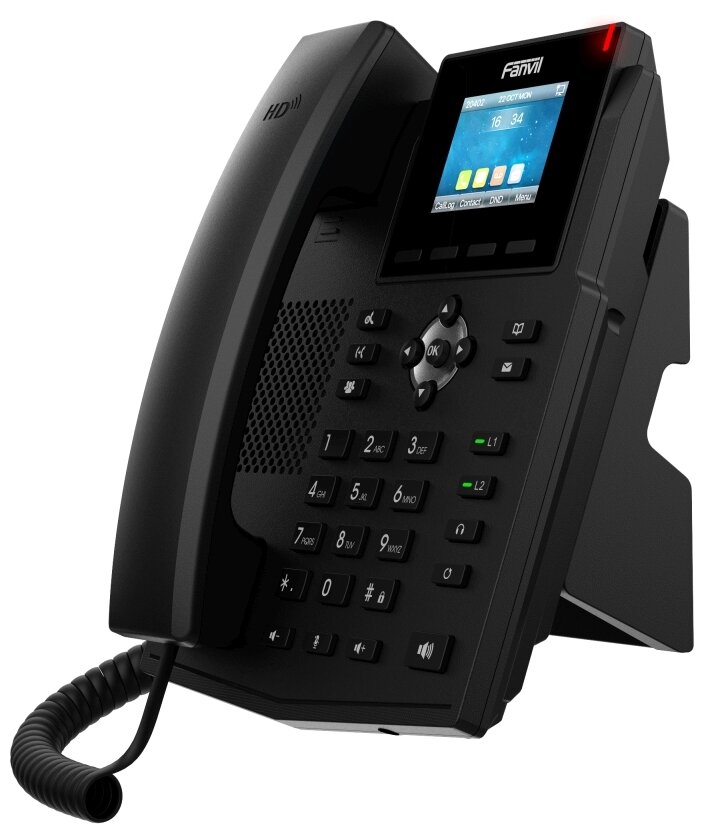 IP-телефон Fanvil X3S rev.B, 4 SIP аккаунта, цветной 2,4 дисплей 320 240, конференция на 3 абонента, поддержка EHS.