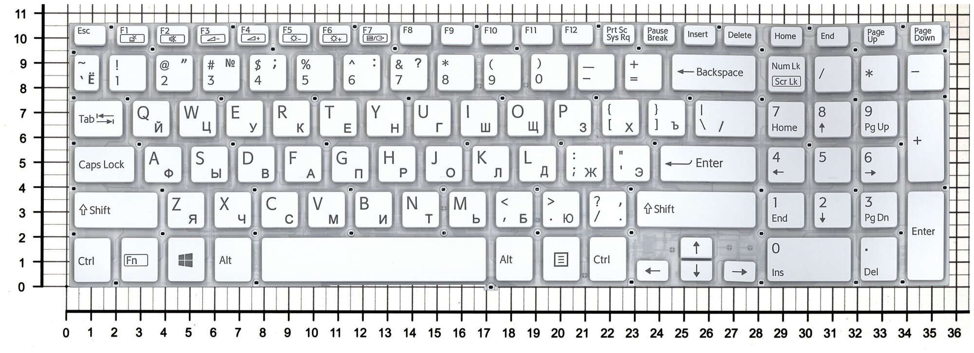 Клавиатура для ноутбука Sony Vaio SVF1521X1RB RU3 белая без рамки с поддержкой подсветки