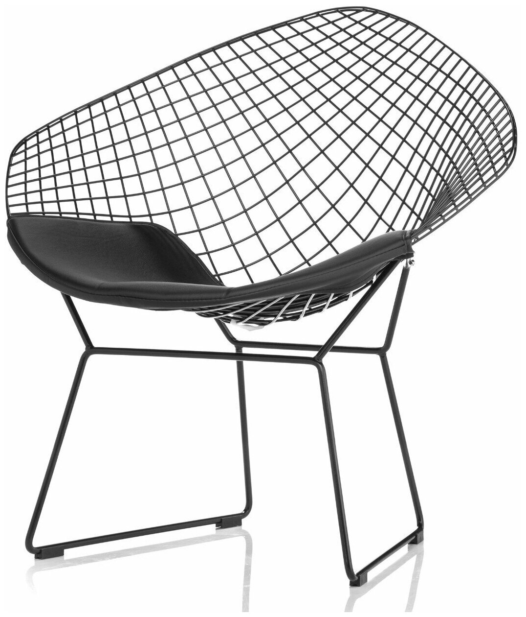 Кресло Bertoia Diamond черное - фотография № 1