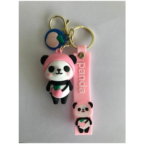 фото Брелок на ключи с браслетом панда с персиком розовый redweeks