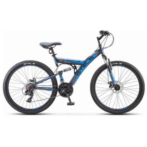 Stels Горный велосипед Stels Focus MD 26” 21-sp V010, рама 18” Чёрный/синий [LU088523-LU073823]