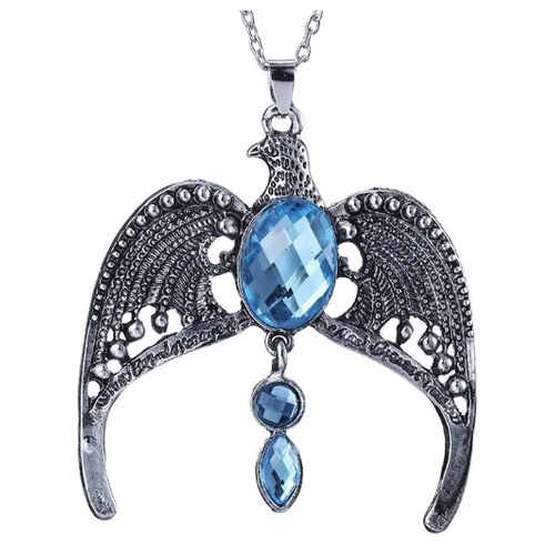 Колье, серебряный, голубой верлен марго волшебный медальон