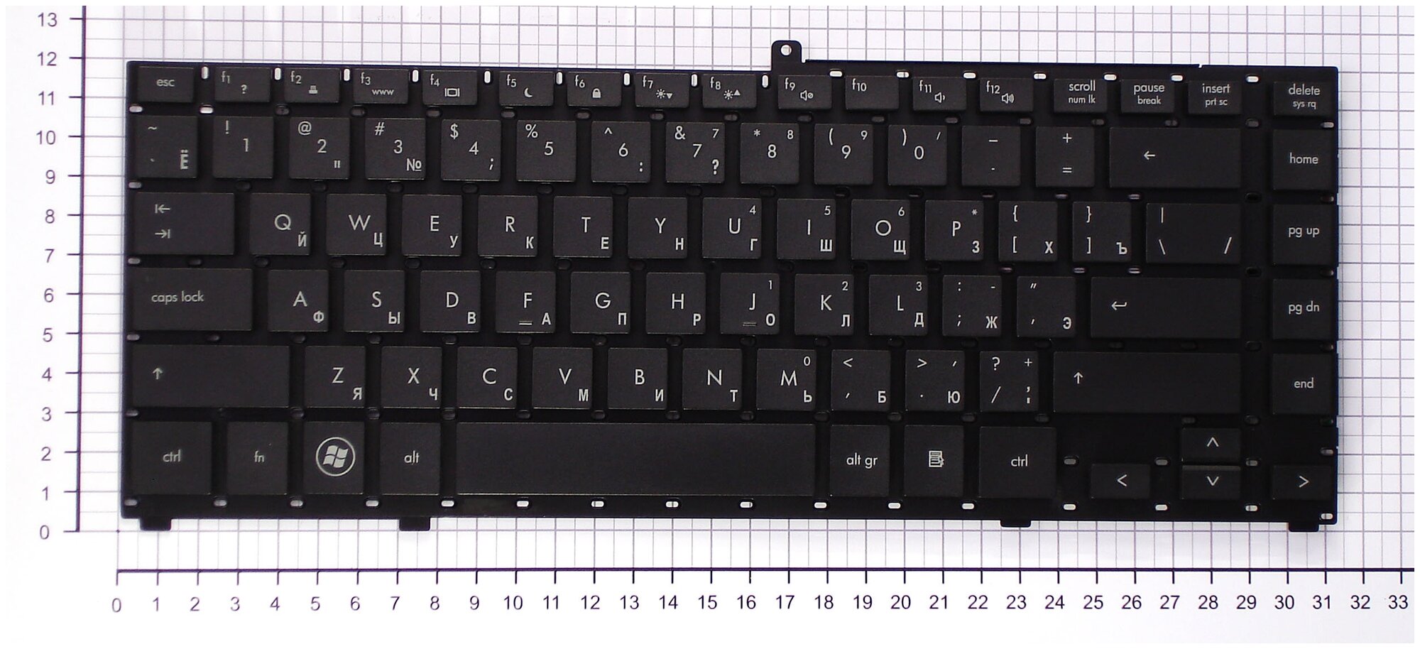 Клавиатура для ноутбука HP ProBook 4410s 4411s 4415s Series Г-образный Enter Черная без рамки PN V101726AS1