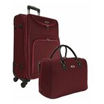 Набор: чемодан + сумочка Borgo Antico. 6088 burgundi 23.5/16 - изображение