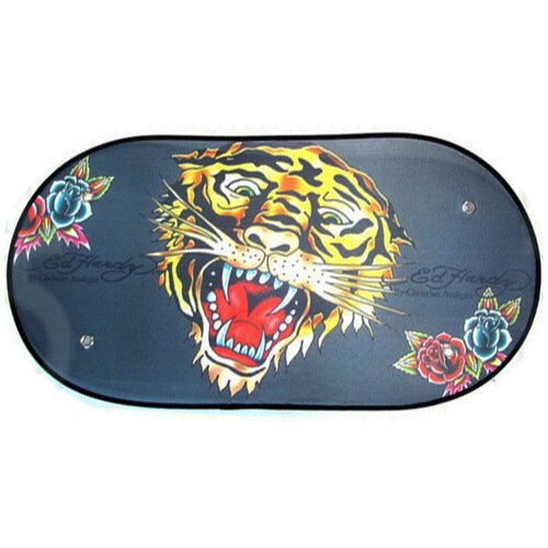 Солнцезащитная шторка на стекло автомобильная ED HARDY 96х49 см. Солнцезащитная шторка на заднее стекло автомобильная TIGER EH-00209