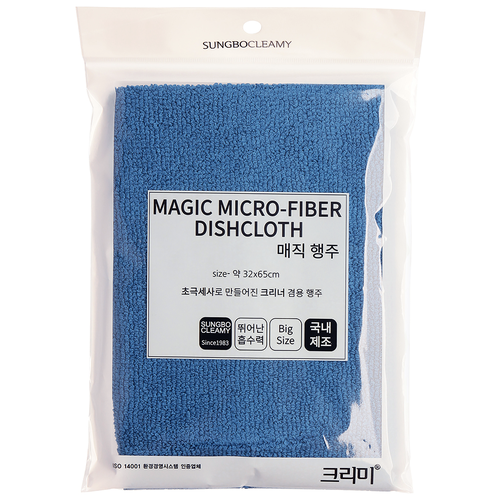 SUNG BO CLEAMY Кухонное полотенце ( 32 х 65 ) MAGIC MICRO-FIBER DISHCLOTH 1PC 1шт