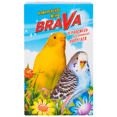 зерносмесь универсальная 3 кг сбалансированная добавка для кормления с х птицы Brava Стандарт для волнистых попугаев 500г 27519