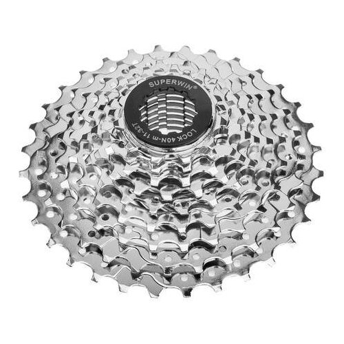 Блок спортивный 9 звезд Superwin CS-05 (Кассета 11-32 зуб.) стальная, хромированная