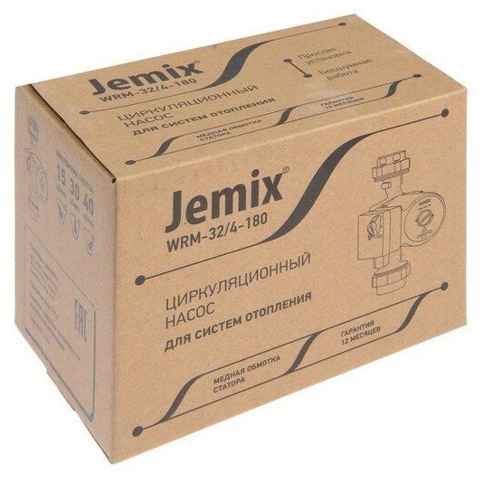 Насос циркуляционный JEMIX WRM-32/4-180, 70/50/35 Вт, напор 3.5м, 40/30/15 л/мин, без кабеля./В упаковке шт: 1 - фотография № 4