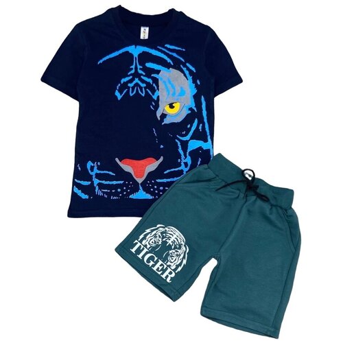 Костюм двойка на мальчика футболка и шорты (7 лет) рост 122 см. с рисунком Баскетболл