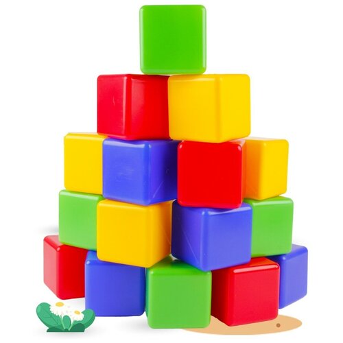 фото Кубики для детей от 1 года, 16 штук, 8 см, детский развивающий развлекательный игровой набор, навыки строительства, мелкая моторика нзп
