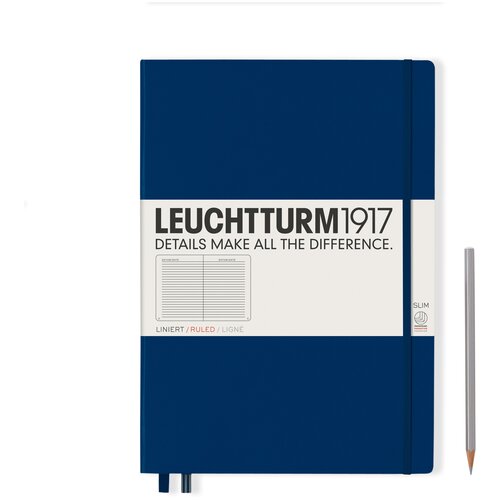 Книга для записей Leuchtturm1917 Master Classic A4+, темно-синий, нелинованный