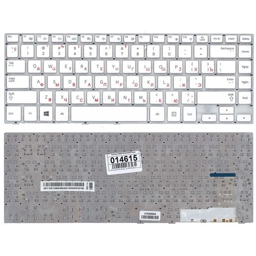 Клавиатура для ноутбука Samsumg CNBA5903621AD2V белая без рамки плоский Enter 167000₽