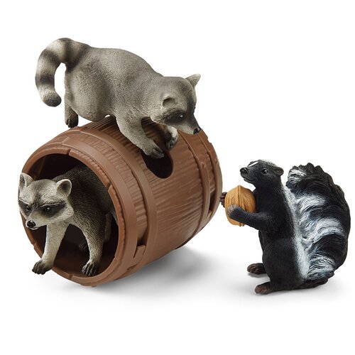 фото Набор schleich охота за орехами. еноты и скунс