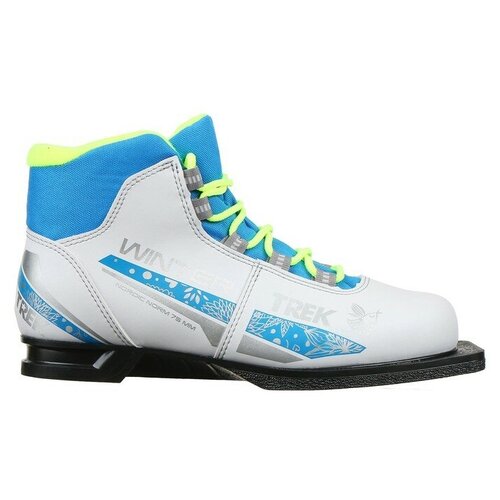 фото Trek ботинки лыжные женские trek winter 3 nn75, цвет белый, лого синий, размер 34