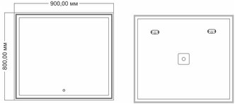 Зеркало MIXLINE "Минио" 900*800 (ШВ) сенсорный выключатель, светодиодная подсветка