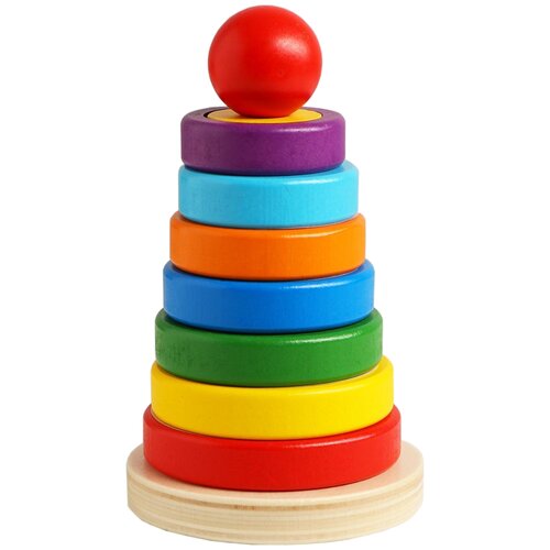 логическая пирамидка сказка 9х9х21 см Развивающая игрушка Сима-ленд Сказка 6073516, 15 дет., разноцветный