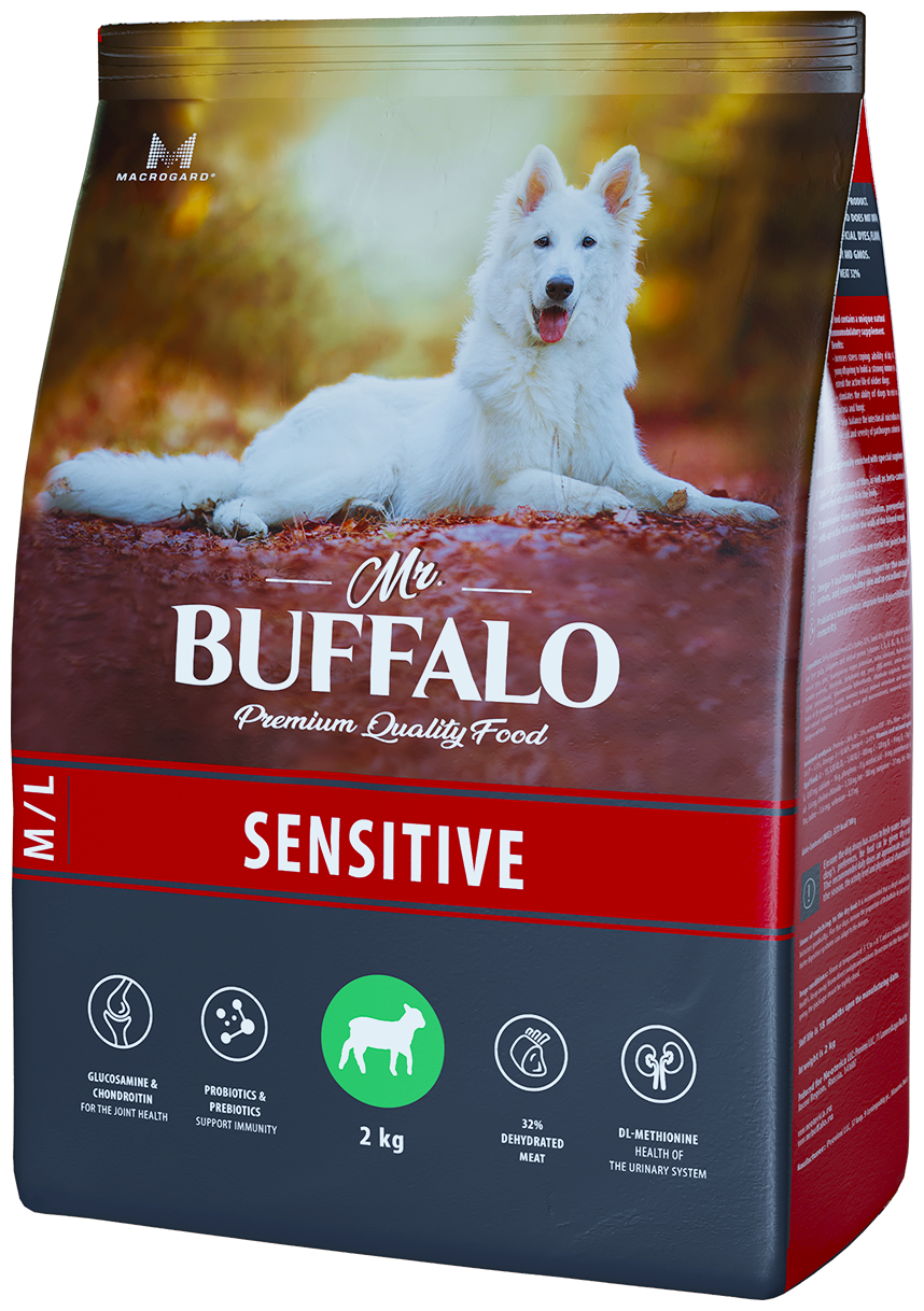 Mr.Buffalo Sensitive Корм для собак средних и крупных пород (ягненок) 2кг