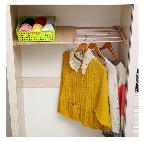 Раздвижная полка Closet Storage Rack длина от 50 до 80 см. цвет белый