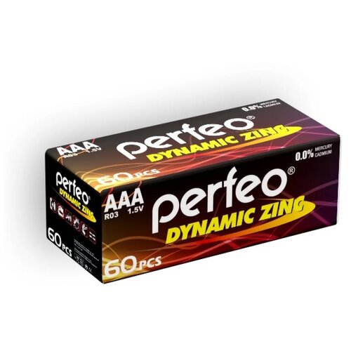 Батарейка Perfeo Dynamic Zinc AAA, в упаковке: 60 шт.