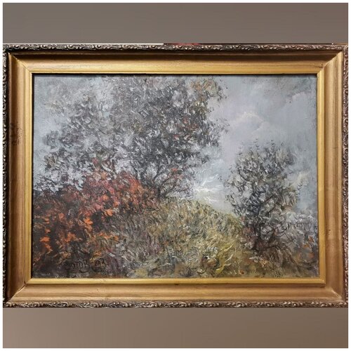 оригинальная Картина подлинник, «Косогор», 50х70см, Зотов Вячеслав Юрьевич, холст\масло, авторская живопись, художник, Саратов