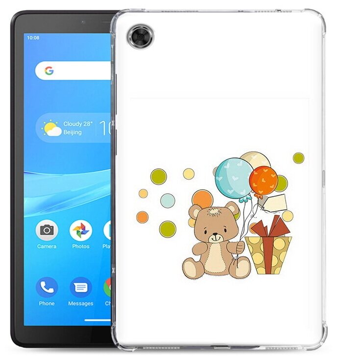 Чехол задняя-панель-накладка-бампер MyPads медвеженок с подарком для Lenovo Tab M7 TB-7305i противоударный
