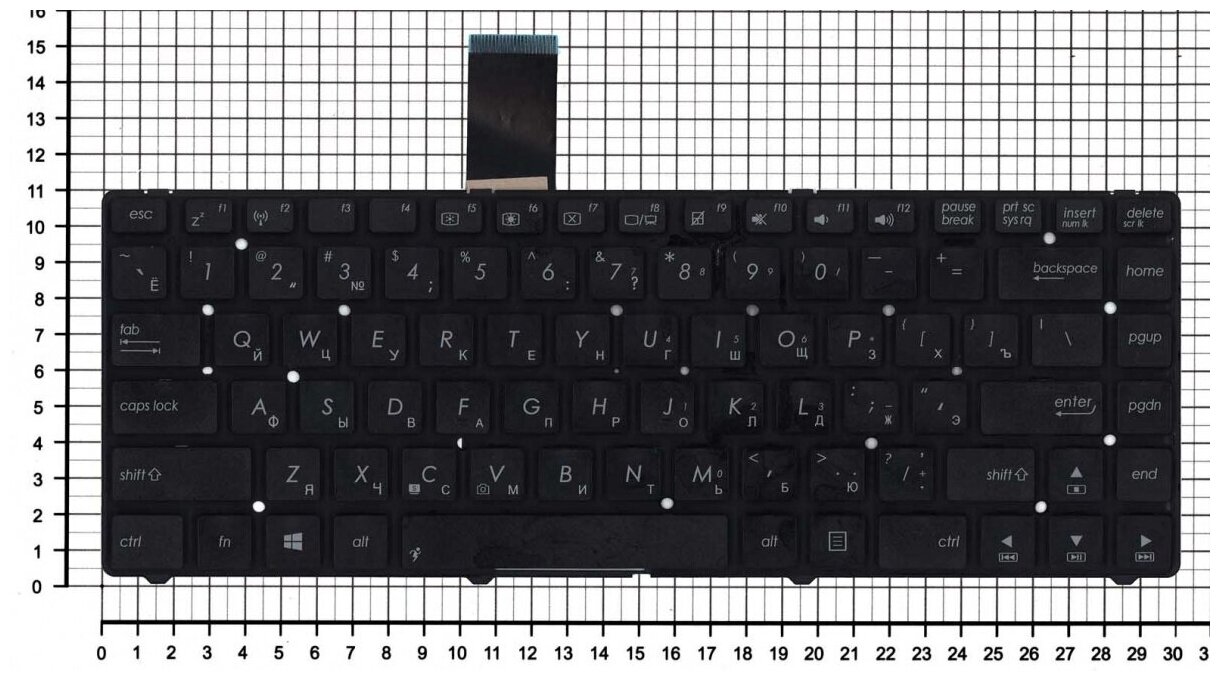 Клавиатура для ноутбука Asus A45VG русская черная без рамки версия 2