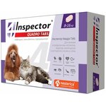 Inspector таблетки от блох и клещей Quadro Tabs от 8 до 16 кг для кошек и собак от 1.5 мес, 4 шт. в уп. - изображение