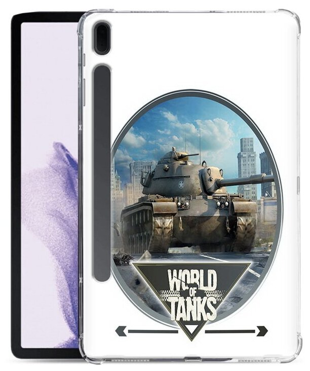 Чехол задняя-панель-накладка-бампер MyPads игра с танками для Samsung Galaxy Tab S7 FE 12.4 SM-T735N (2021) противоударный