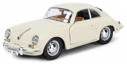 Легковой автомобиль Bburago Porsche 356B Coupe (1961) (18-22079) 1:24, 22 см, слоновая кость