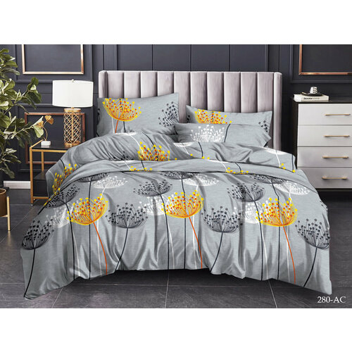 Постельное белье Ночи Венеции, семейный с простыней на резинке 160*200, полисатин, с наволочками 70х70, ПЛС-043-дуэт-70-160