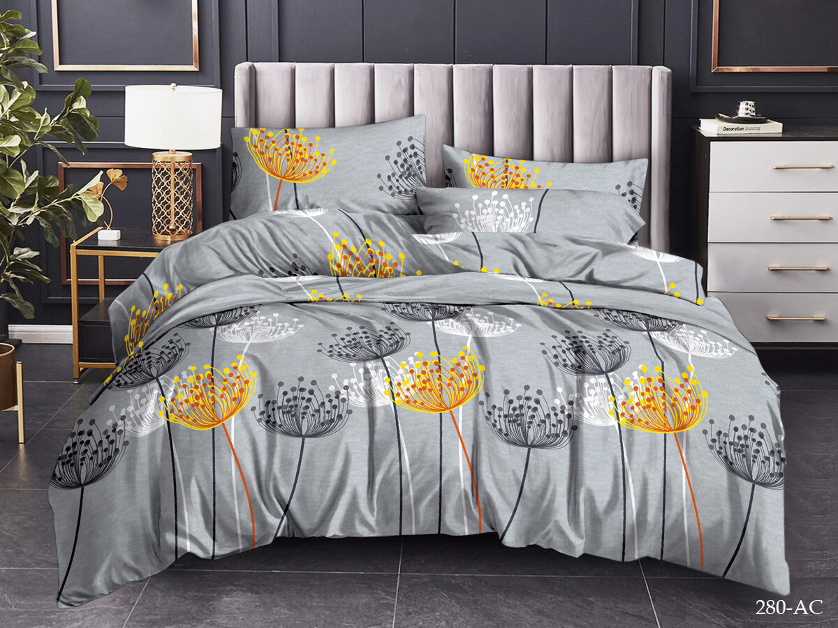 Постельное белье Ночи Венеции, евро размер, полисатин, с наволочками 70х70, ПЛС-043-евро-70