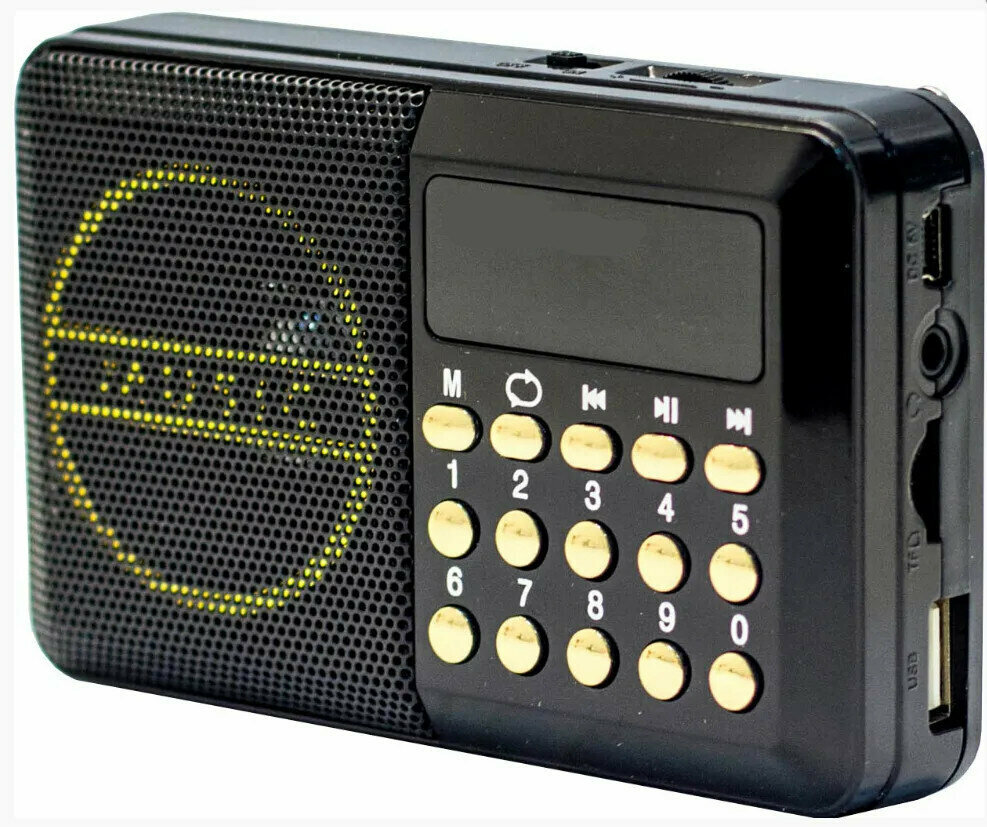 Радиоприемник MyLatso 3Вт портативное радио MP3-плеер FM USB MicroSD черный