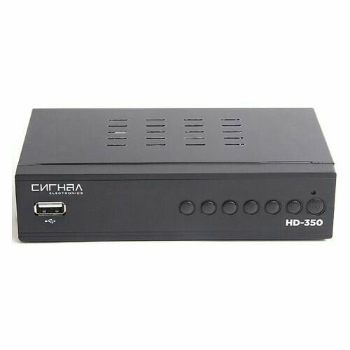 Ресивер DVB-T2 Сигнал HD-350, черный ресивер dvb t2 сигнал эфир hd 225 черный